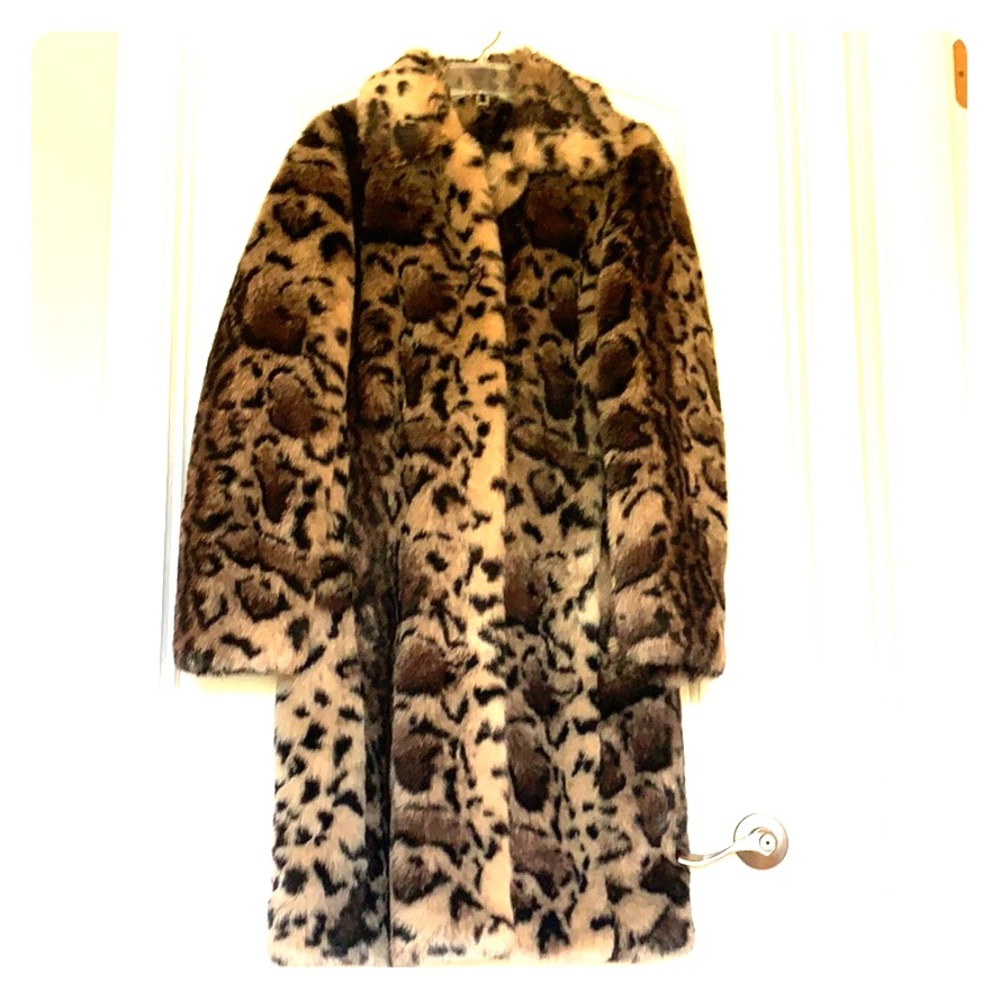 Synthetic Leopard Long Coat